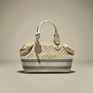 Gucci Beige and Gray Satchel